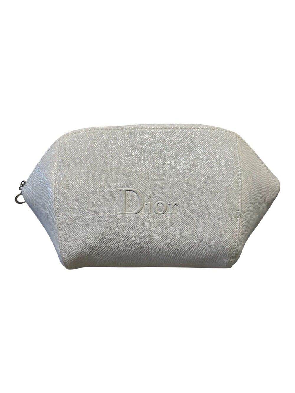 Dior Beauty Sparkly White Cosmetic Toiletry Zip Pouch